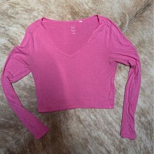 Women's Pink Long Sleeve Top